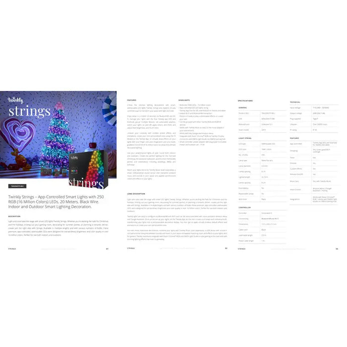 CHRISTMAS LIGHTING STRING 200CM 250LED TWINKLY TWS250STP-BEU - Външно осветление<<<Коледно Осветление<<<Коледна