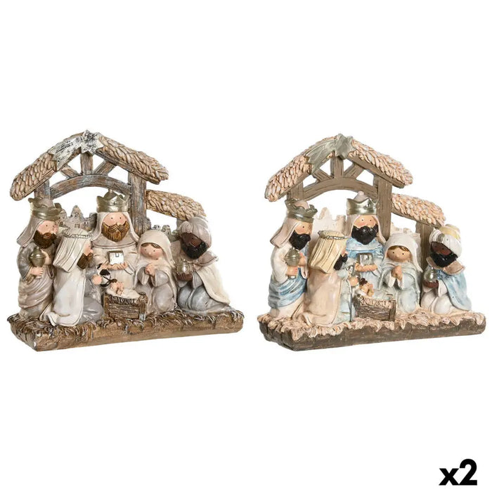 Christmas nativity set DKD Home Decor Blue White Brown Resin 20 x 7 x 17,5 cm (2 Units) - Декорация и Осветление<<<Дом
