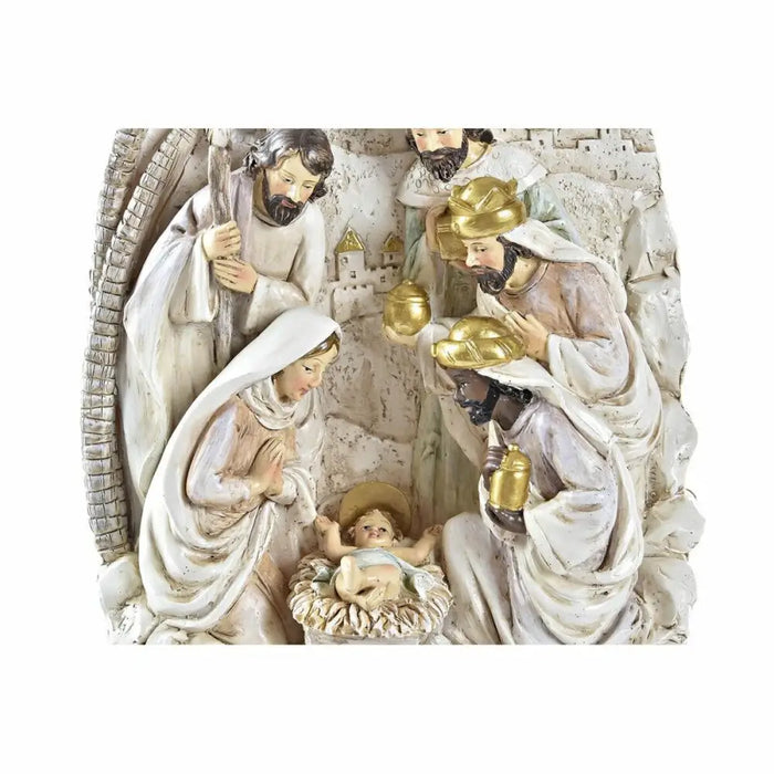 Christmas nativity set DKD Home Decor Golden Cream Resin Multicolour (18 x 9 x 25,5 cm) (2 Units) - Декорация и