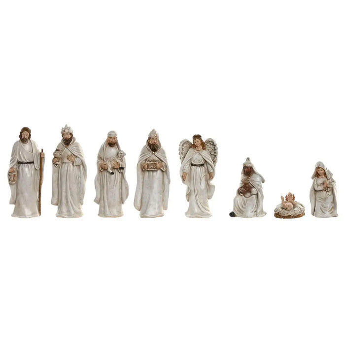 Christmas nativity set Home ESPRIT White Resin 8 x 6 x 19 cm (8 Pieces) - Коледни украси<<<Декорация и Осветление<<<Дом