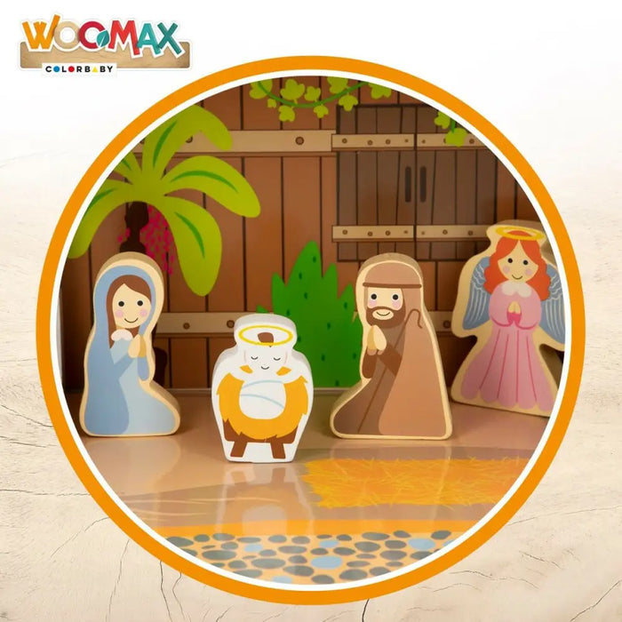 Christmas nativity set Woomax Wood 29,5 x 16,5 x 22 cm (20 Pieces) (6 Units) - Декорация и Осветление<<<Дом