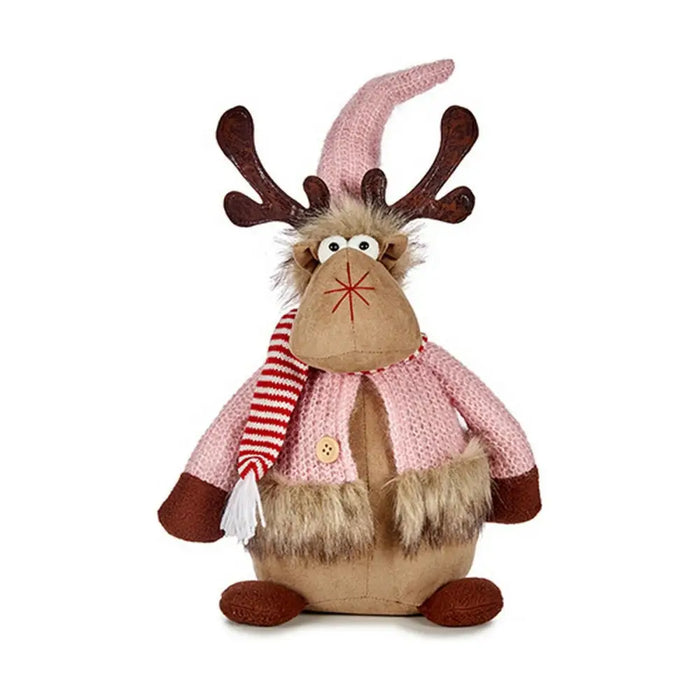 Christmas Reindeer Pink Brown 15 x 43 x 19 cm - Декорация и Осветление<<<Дом Градина<<<BigBuy&&&Коледни