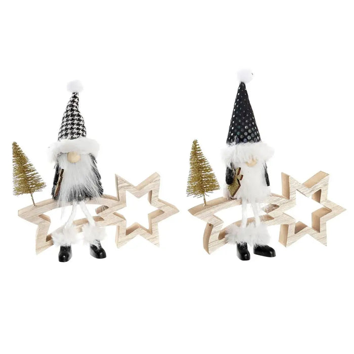Christmas star DKD Home Decor Polyester MDF Star (2 Units) (18 x 6 x 19 cm) - Декорация и Осветление<<<Дом