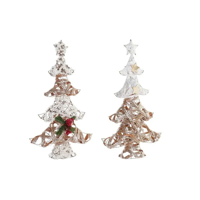 Christmas Tree DKD Home Decor Golden White Rattan (32 x 10 x 56 cm) (2 Units) - Декорация и Осветление<<<Дом