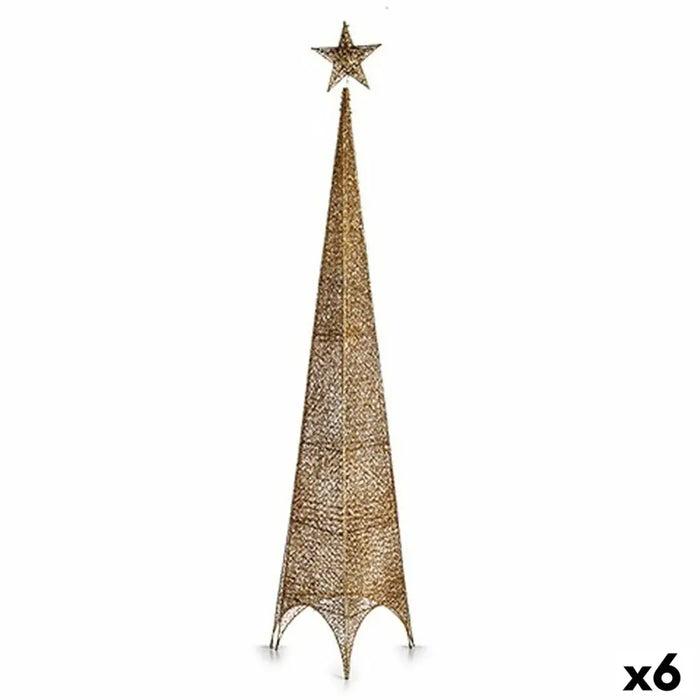 Christmas Tree Krist+ Golden Metal Plastic Star Tower 34 x 154 x 34 cm 134 x 5,5 x 34 cm (6 Units) - Коледни