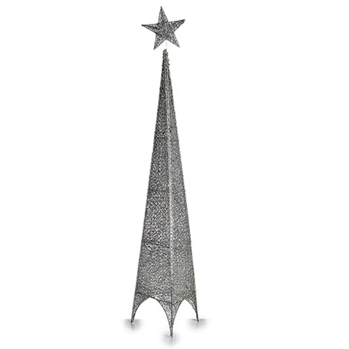 Christmas Tree Krist+ Silver Metal Plastic Star Tower 28 x 127 x 28 cm 107 x 7 x 28 cm (6 Units) - Декорация и