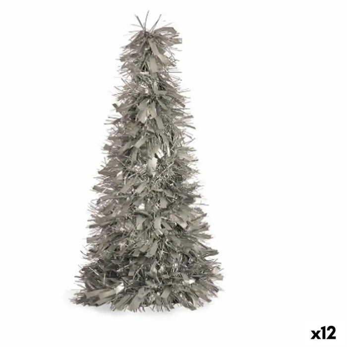 Christmas Tree Krist+ Silver polypropylene PET Christmas Tree 27 x 45,5 x 27 cm Tinsel (12 Units) - Декорация и