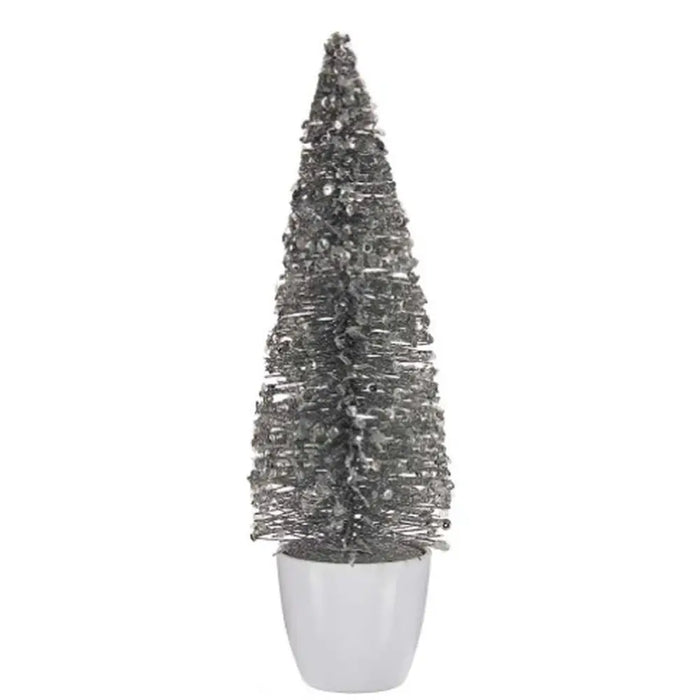 Christmas Tree Krist+ White Silver Plastic Christmas Tree 10 x 33 x 10 cm (6 Units) - Декорация и Осветление<<<Дом