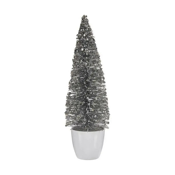 Christmas Tree Krist+ White Silver Plastic 10 x 33 x 10 cm - Декорация и Осветление<<<Дом Градина<<<BigBuy&&&Коледни
