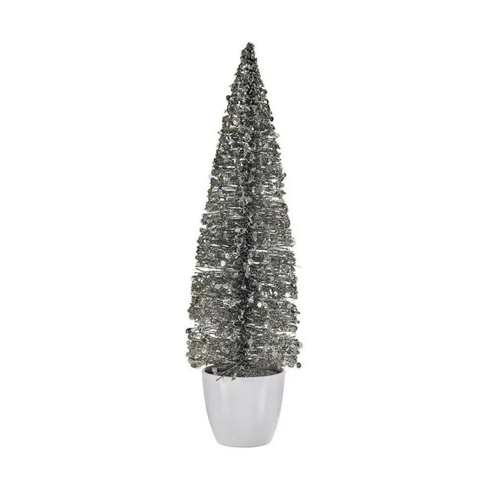 Christmas Tree Krist+ White Silver Plastic 10 x 38 x 10 cm - Декорация и Осветление<<<Дом Градина<<<BigBuy&&&Коледни