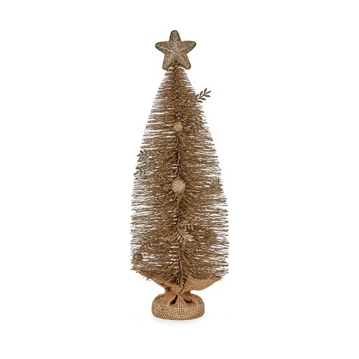 Christmas Tree with Star 23 x 14,5 x 46 cm champagne - Декорация и Осветление<<<Дом Градина<<<BigBuy&&&Коледни