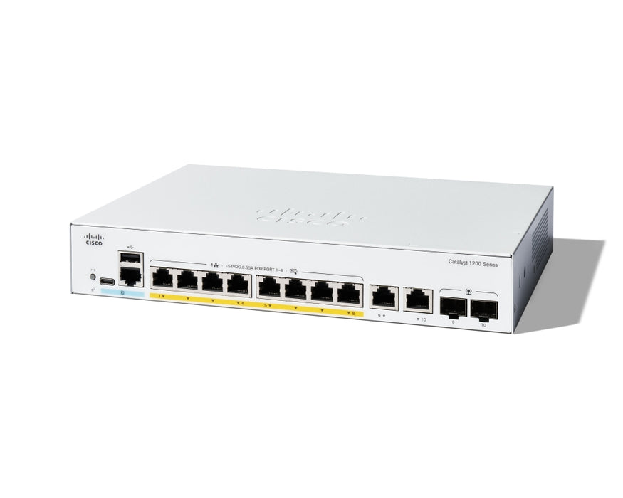 Cisco Catalyst 1200 8-port GE, PoE, Ext PS, 2x1G Combo