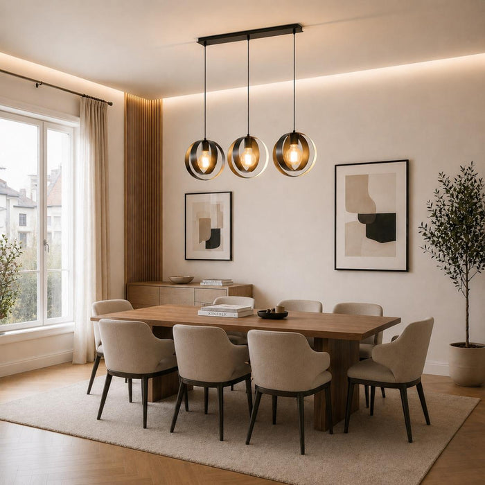 CHANDELIER MARTIS S 3XE27 LINEAR BLACK