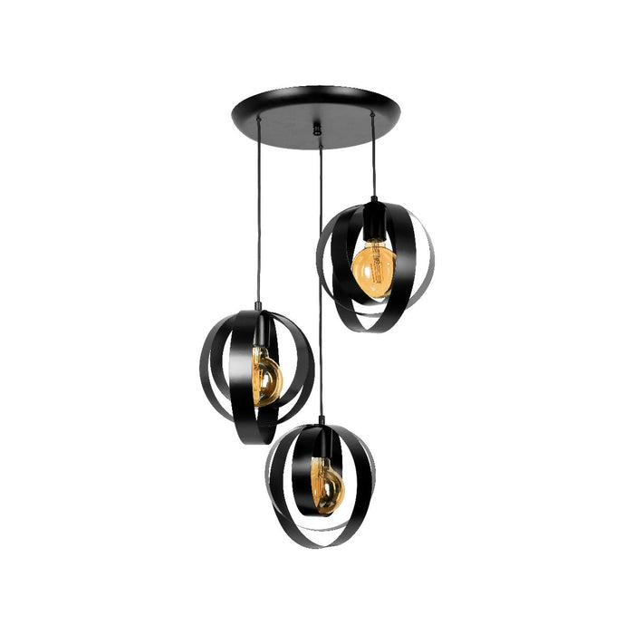 CHANDELIER MARTIS S 3XE27 ROUND BLACK