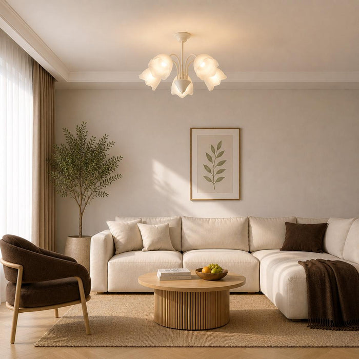 CHANDELIER 5-PCS ALPHA CREAM E27
