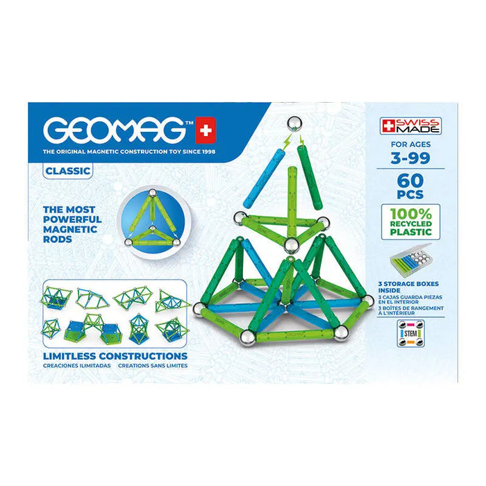 Classic Recycled magnetic blocks 60 elements GEOMAG GEO-272 - Blocks and construction sets<<<Toys<<<InnproXML