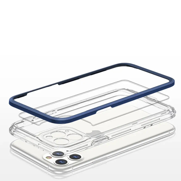 Clear 3in1 case for iPhone 11 Pro blue frame gel cover - Cell phone cases and covers<<<HurtelXML
