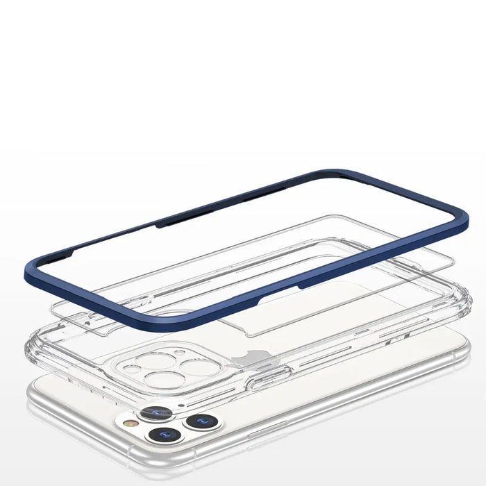 Clear 3in1 case for iPhone 11 Pro Max blue frame gel cover - Cell phone cases and covers<<<HurtelXML