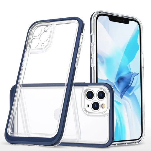 Clear 3in1 case for iPhone 11 Pro Max blue frame gel cover - Cell phone cases and covers<<<HurtelXML