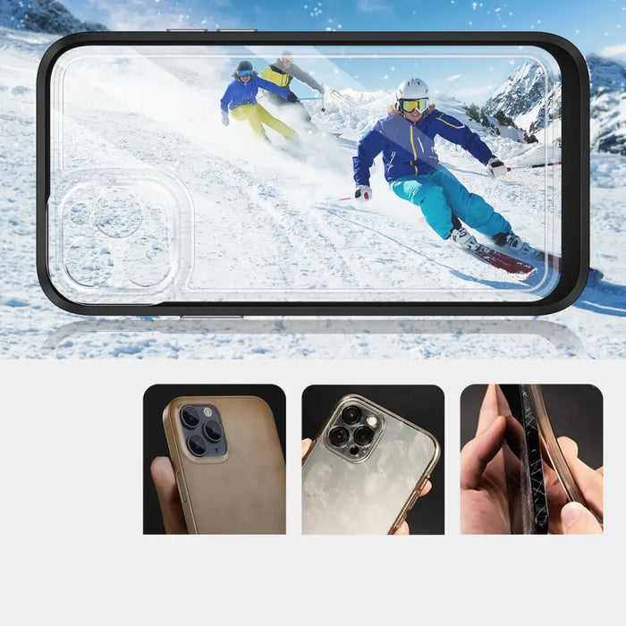 Clear 3in1 case for iPhone 11 Pro Max case gel cover with frame black - Cell phone cases and covers<<<HurtelXML