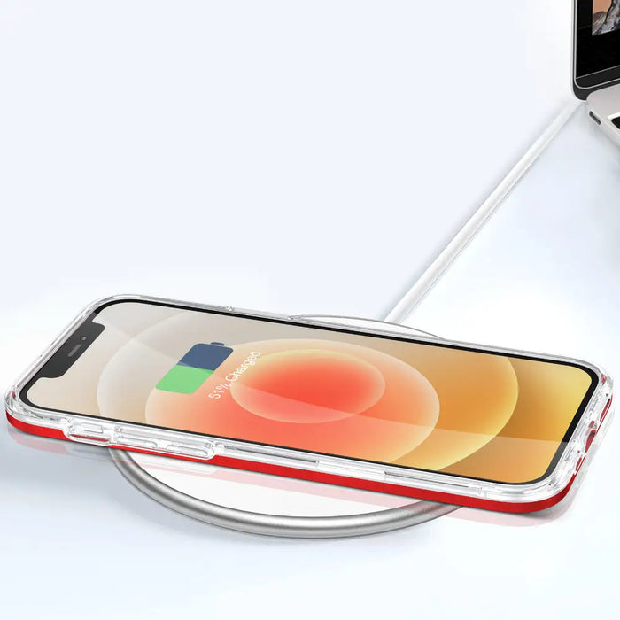 Clear 3in1 case for iPhone 12 frame gel cover red - Cell phone cases and covers<<<HurtelXML