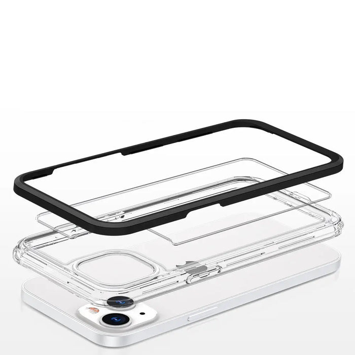 Clear 3in1 case for iPhone 13 mini gel cover with frame black - Cell phone cases and covers<<<HurtelXML