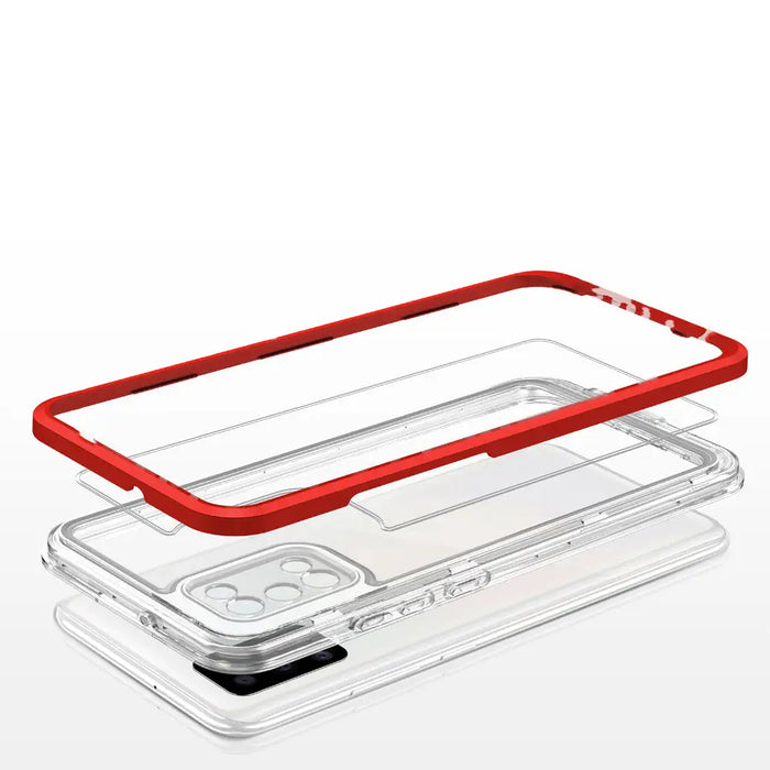 Clear 3in1 case for Samsung Galaxy A03s (166) frame gel cover red - Cell phone cases and covers<<<HurtelXML