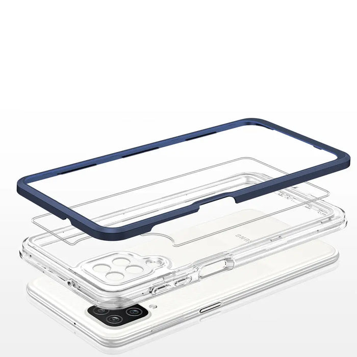 Clear 3in1 Case for Samsung Galaxy A22 4G Frame Gel Cover Blue - Cell phone cases and covers<<<HurtelXML