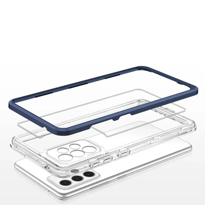 Clear 3in1 Case for Samsung Galaxy A33 5G Frame Gel Cover Blue - Cell phone cases and covers<<<HurtelXML