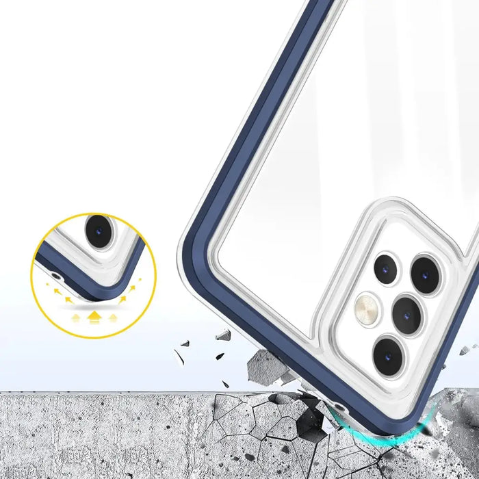 Clear 3in1 Case for Samsung Galaxy A33 5G Frame Gel Cover Blue - Cell phone cases and covers<<<HurtelXML