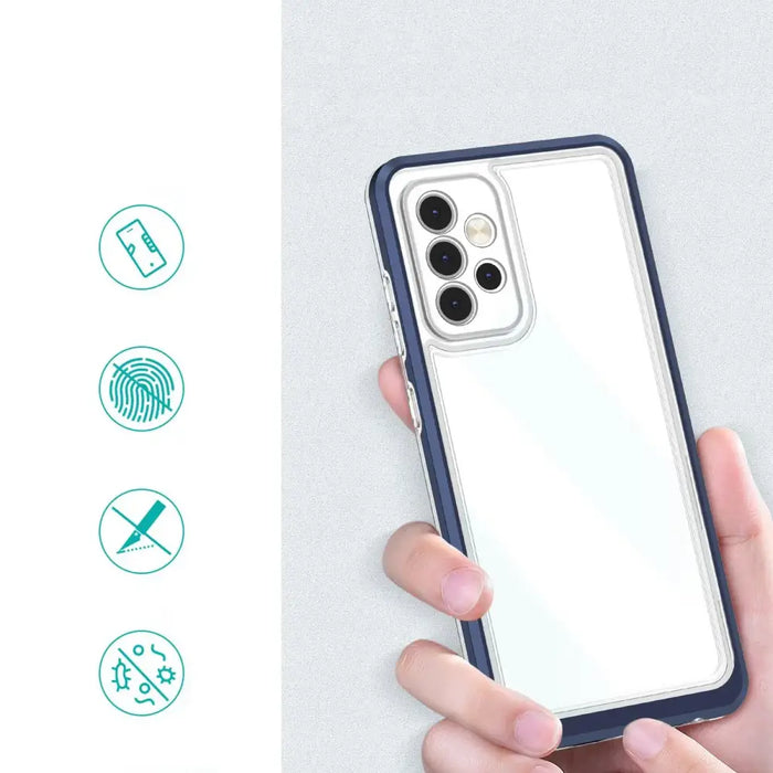 Clear 3in1 Case for Samsung Galaxy A33 5G Frame Gel Cover Blue - Cell phone cases and covers<<<HurtelXML
