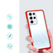 Clear 3in1 Case for Samsung Galaxy S21 Ultra 5G Frame Gel Cover Red - Cell phone cases and covers<<<HurtelXML