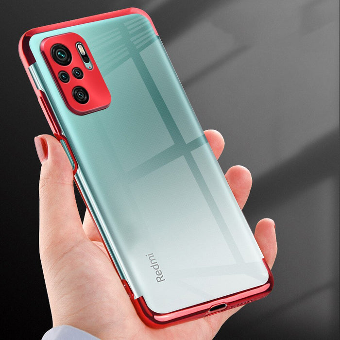 Clear Color Case Gel TPU Electroplating frame Cover for Xiaomi Redmi Note 10 5G / Poco M3 Pro blue - Cell phone cases