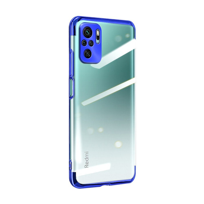 Clear Color Case Gel TPU Electroplating frame Cover for Xiaomi Redmi Note 10 5G / Poco M3 Pro blue - Cell phone cases