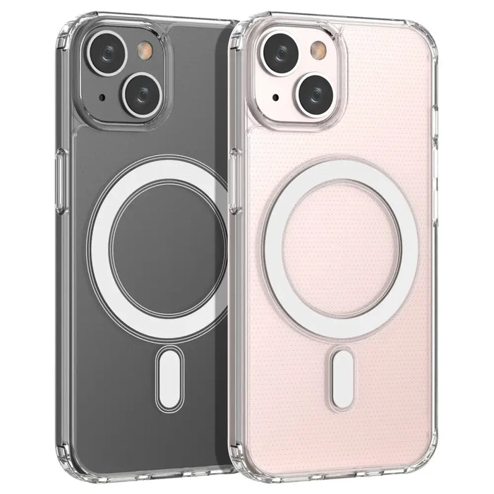 Clear Magnetic Case with MagSafe for iPhone 14 with a silver ring - transparent - Cell phone cases