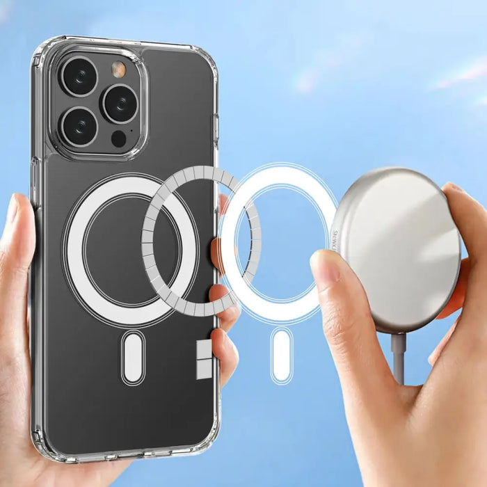 Clear Magnetic Case with MagSafe for iPhone 14 Pro Max with silver ring - transparent - Cell phone cases