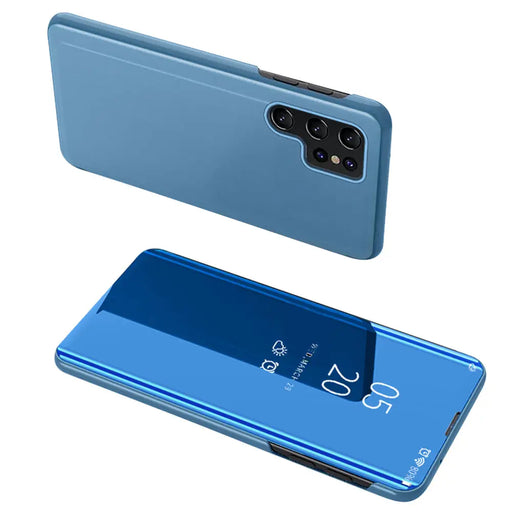Clear View Case for Samsung S24+ with flap - blue - Cell phone cases and covers<<<HurtelXML