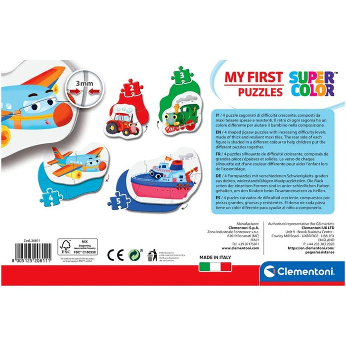 Clementoni 4 in 1 Baby Puzzle - Vehicles