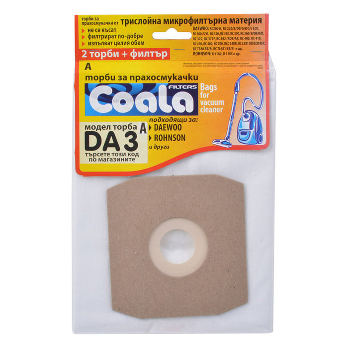 VACUUM CLEANER BAGS COALA BAG. FOR DUST. TONI DA3-A COAL 3 PCS