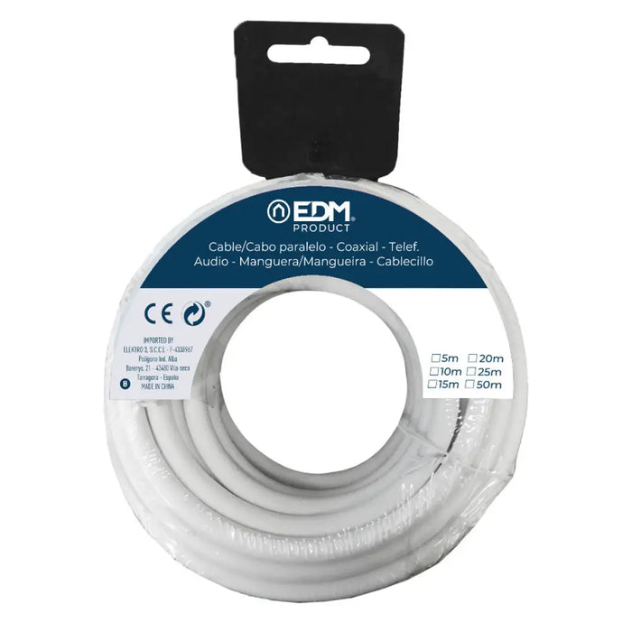 Coaxial TV Antenna Cable EDM 28152 White 10 m 3 x 2,5 mm - Електроника Телевизори<<<Компютри|
