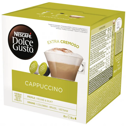 Coffee capsules NESCAFE Dolce Gusto Cappuccino 8 drinks - Кафе и аксесоари<<<Кафемашини<<<Малки
