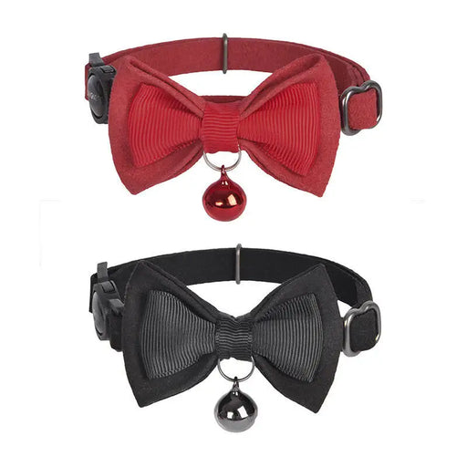 Collar set Dogness for cats 2 pcs (Genuine Leather Red/Fiber Black) - Walking and transportation<<<Pets<<<InnproXML
