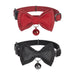 Collar set Dogness for cats 2 pcs (Genuine Leather Red/Fiber Black) - Walking and transportation<<<Pets<<<InnproXML
