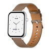 COLMI C28 Smartwatch – Silver + Brown Leather Strap