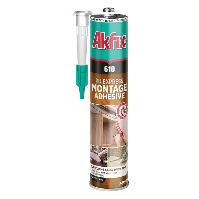 COLORLESS POLYURETHANE ADHESIVE PU EXPRESS 610 310 ML AKFIX - Лепила<<<Лепила и ленти<<<Бои и