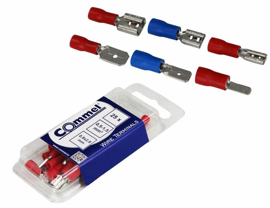 CABLE SHOE 0.5-1.5MM2 0.8X2.8MM 25PCS