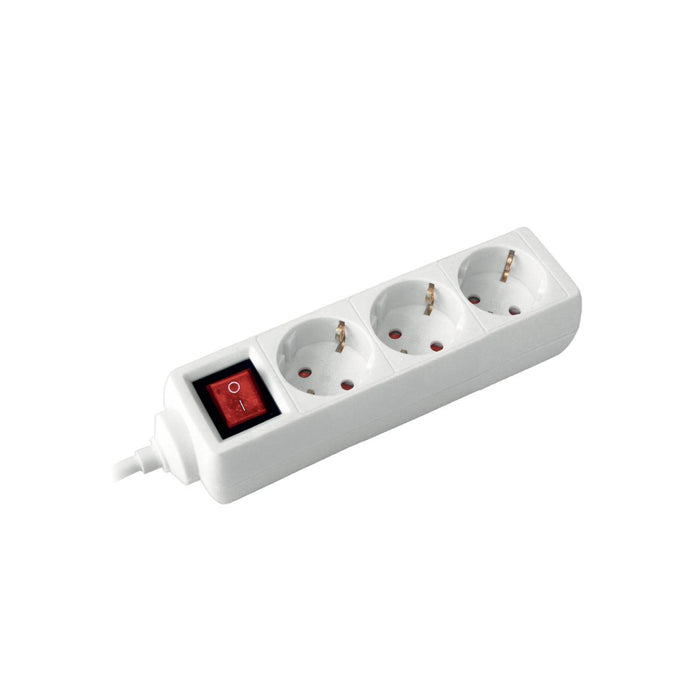 Commel power strip 3 sockets 5m button white C0816