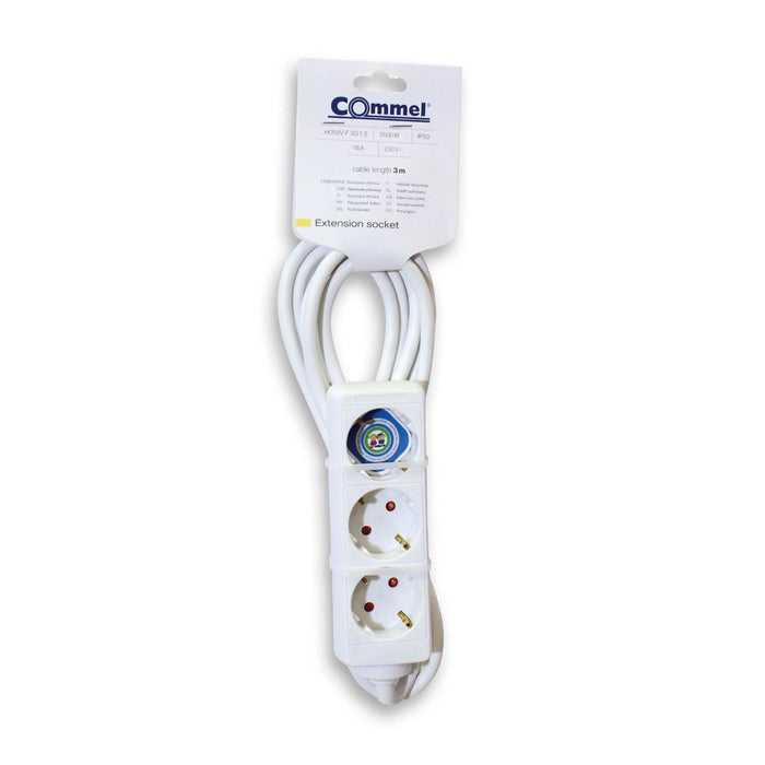 SPLITTER 3 SOCKETS 3M WHITE COMMEL