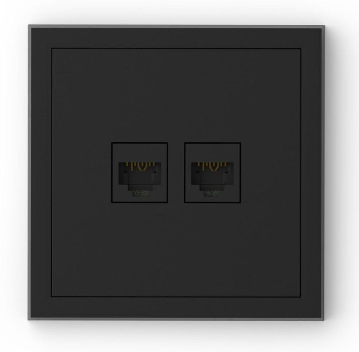 SOCKET 2XRJ45 UTP CAT.6 WITH BLACK FRAME