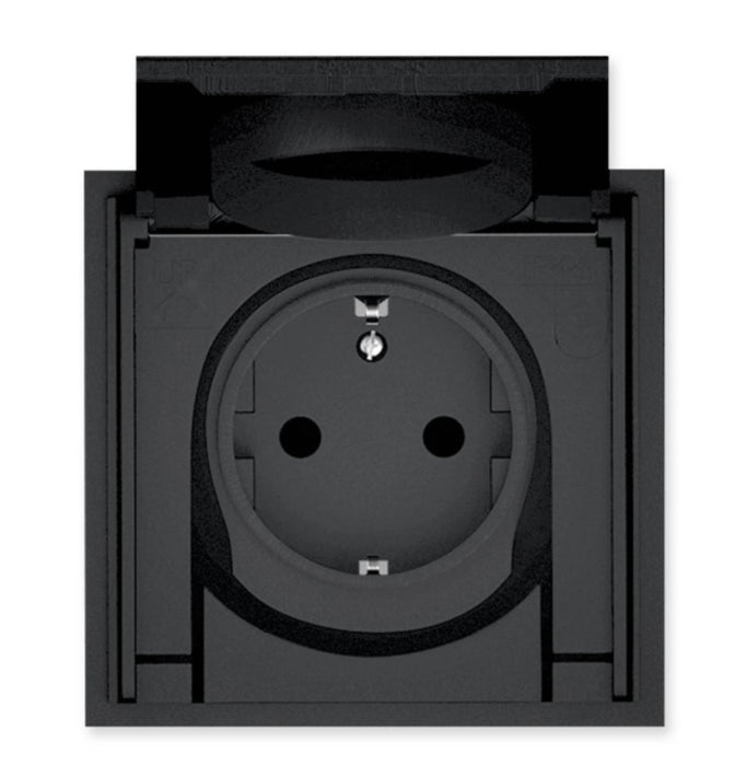 CONTACT SHUKO 16A IP44 WITH BLACK COVER